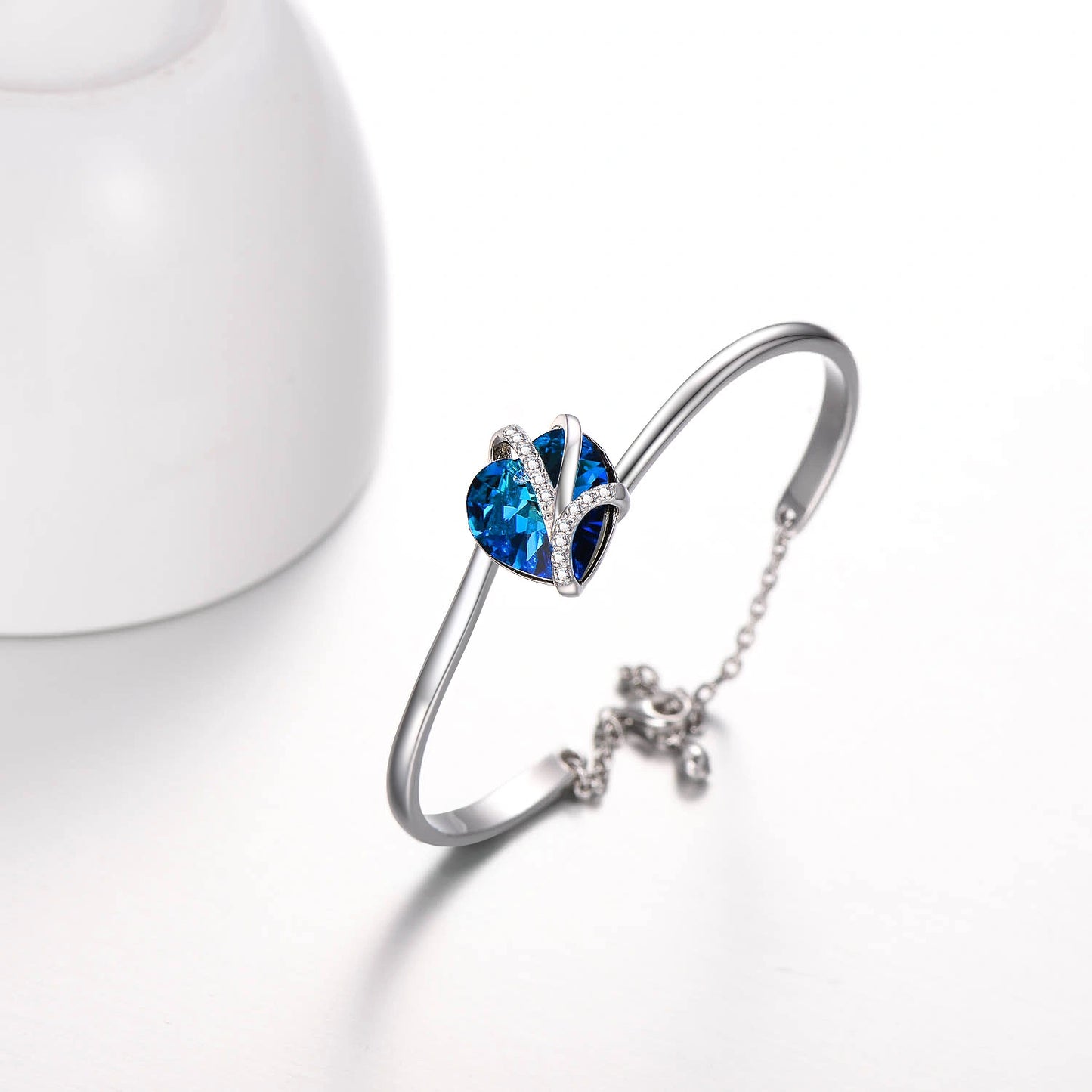 Heart Bangle with 925 sterling silver