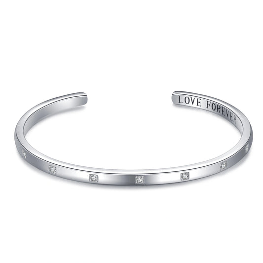 Love Forever cuff Bangle 925 sterling silver