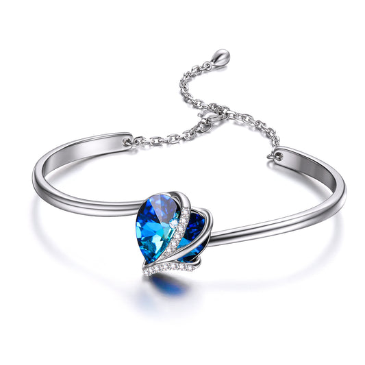 Heart Bangle with 925 sterling silver