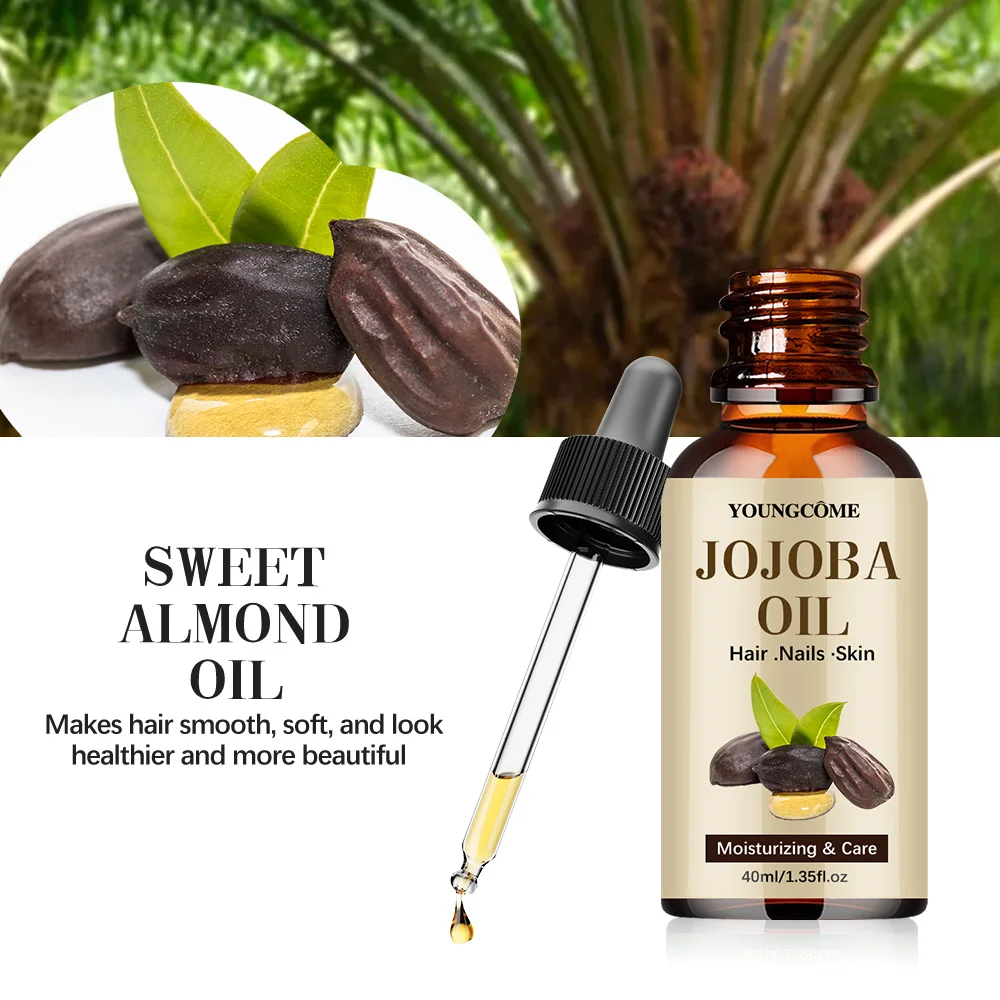 Huile de jojoba naturelle Anti-âge raffermissant peau visage hydratant relaxant huile de Massage réparation des cheveux soins de la peau huile pour le