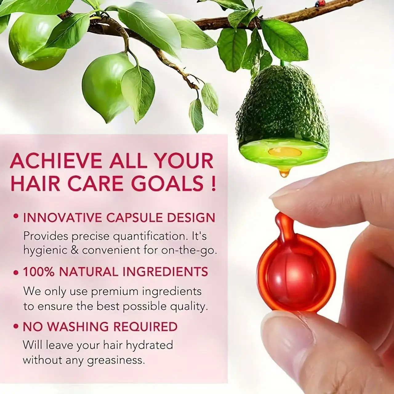 Sérum capillaire à l'huile d'avocat et d'argan 80 pièces/40 pièces – Réparation, contrôle des frisottis et Shine Boost – Pour cheveux secs et endommag