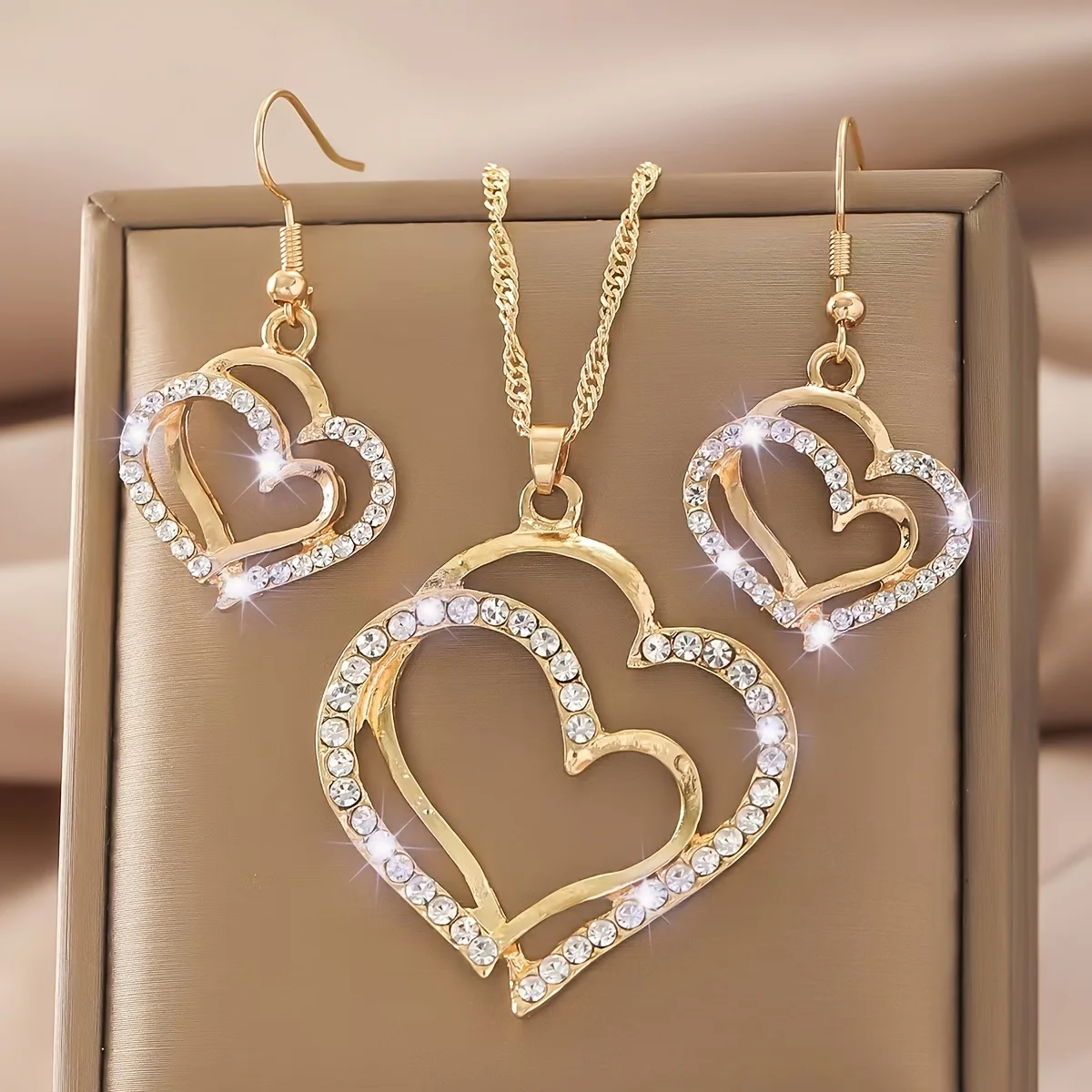 Collier pendentif Double couche en forme de cœur