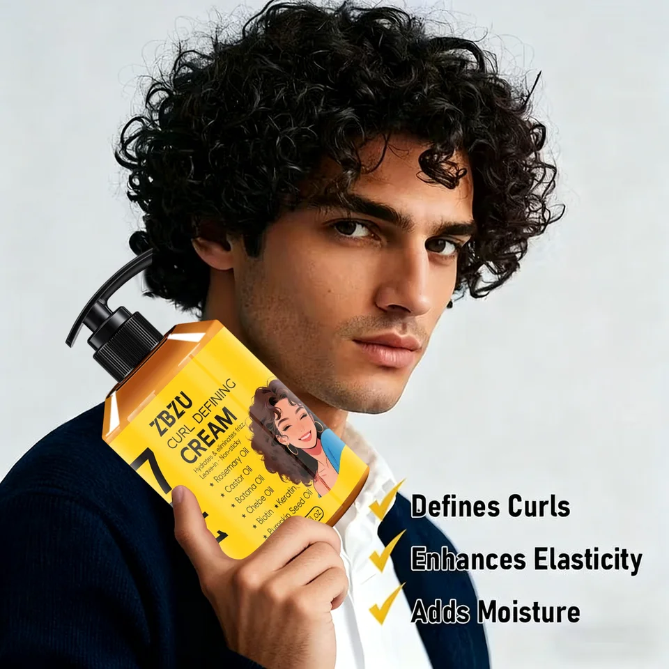 Crème coiffante 7-en-1, enrichie à l'huile d'argan marocaine. Convient aux cheveux ondulés et bouclés, procure une nutrition profonde, améliore