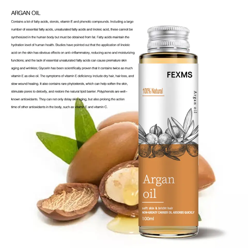 Huile d'argan biologique à 100% pure et froide PMurcia Vierge, qualité supérieure pour peaux sèches et endommagées, cheveux, visage, corps, cuir cheve