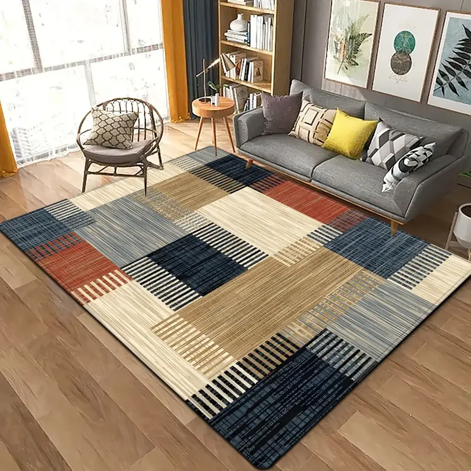 HD-nordique marocain rétro Style ethnique Patchwork motif tapis carré chambre et salon décoration intérieure