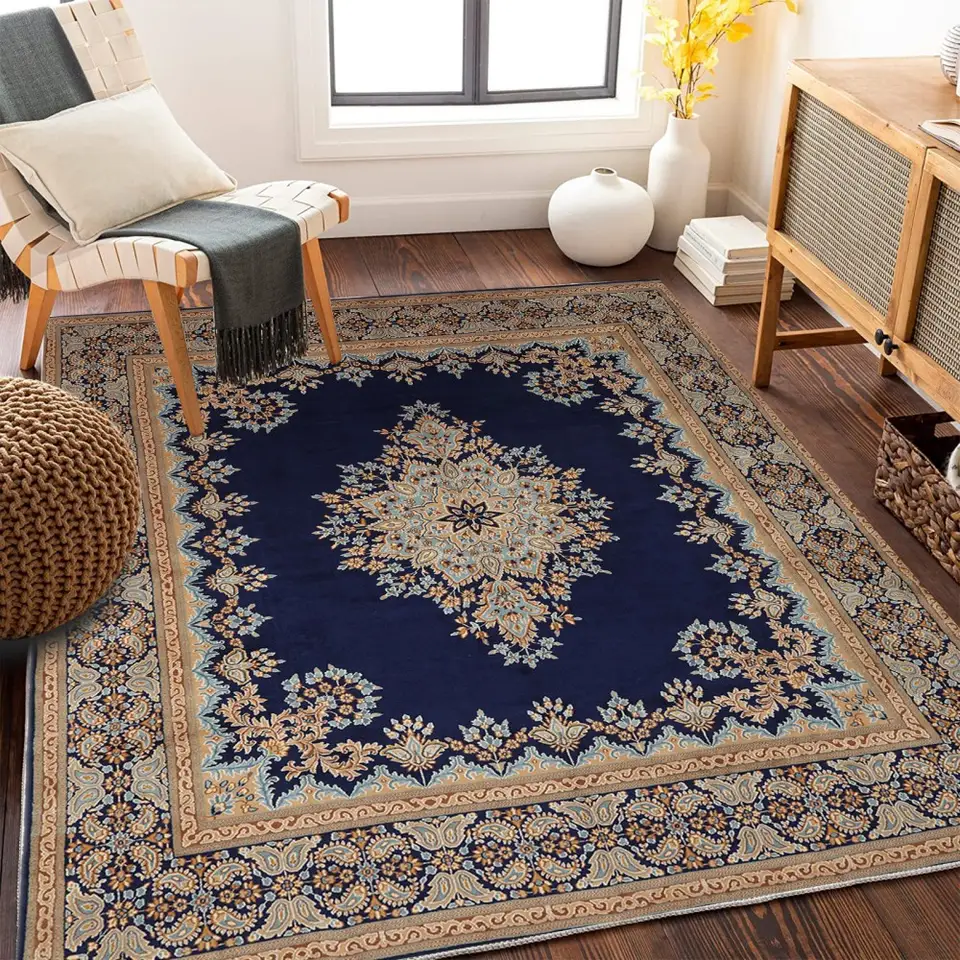 VIKAMA Tapis de salon marocain, tapis de chevet vintage haut de gamme pour maison d'hôtel, décoration de la maison automne-hiver